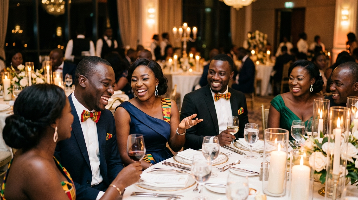 Guests celebrating at the GhPN Adinkra Ball